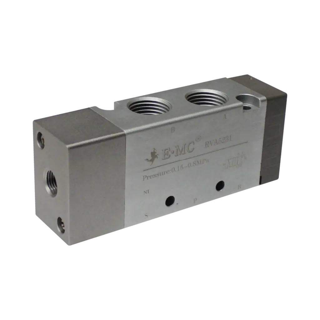 Válvula neumática, 5/2 monoestable, 3 serie, retorno neumático, puertos 3/8" BSP