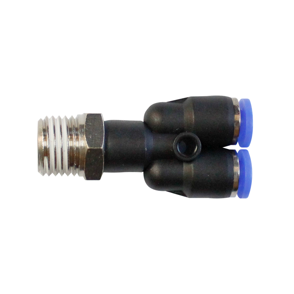 Conector rápido "Y" cuerda 1/2" BSP manguera 8 MM
