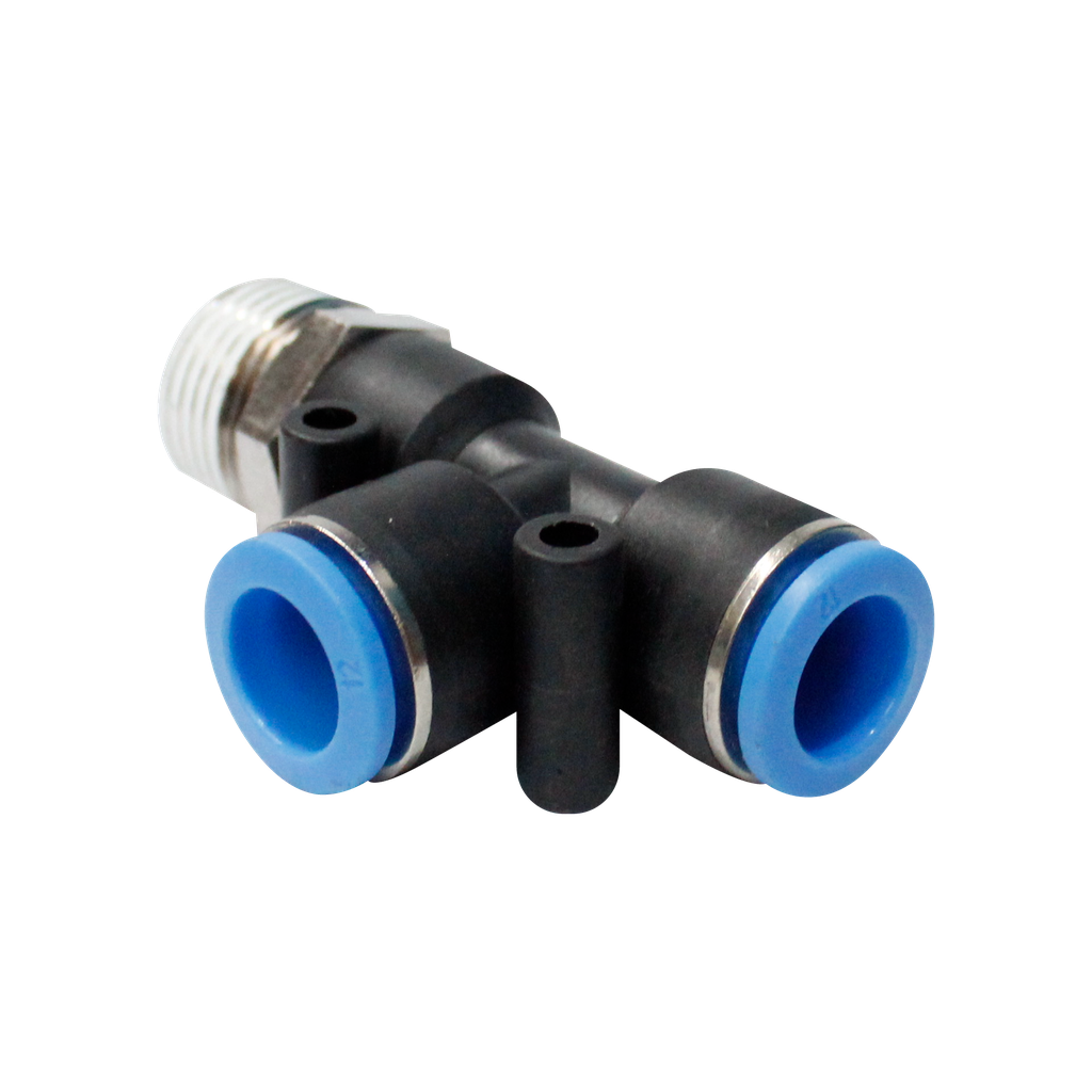 Conector rápido "T" cuerda lateral 1/2" BSP manguera 8 MM