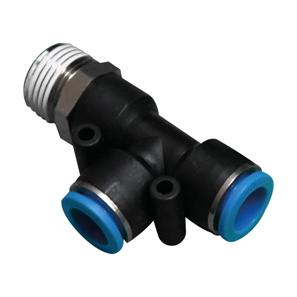 Conector rápido en codo a 90° Macho manguera 4 MM cuerda lateral M6