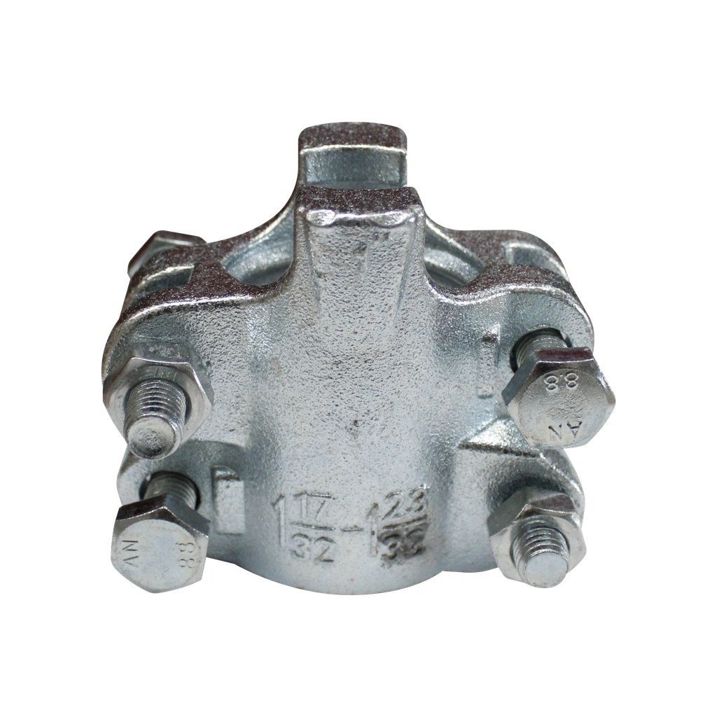 [TX-IC-009] ABRAZADERA DE CONCHA C/ 4 TORNILLOS 4"