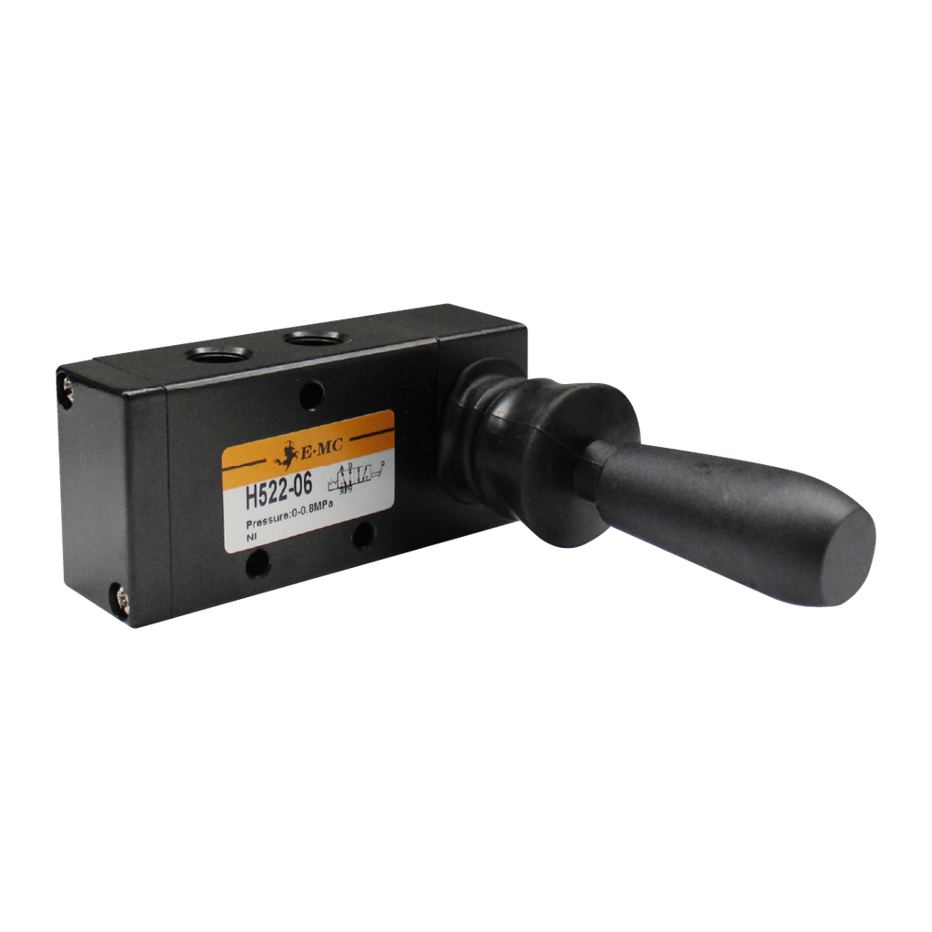 Válvula pulsadora accionamiento manual, 5/2, con enclave, tamaño 1, puertos 1/4" BSP