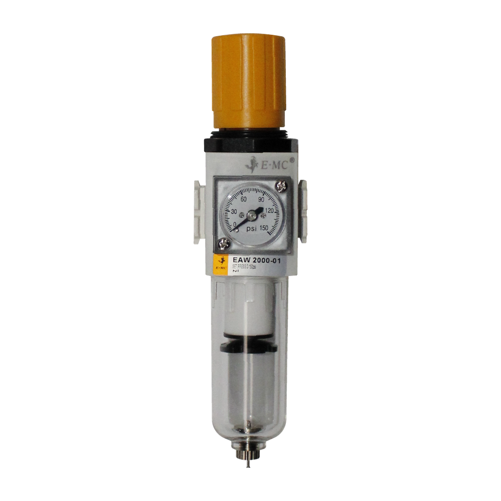 [EAW2000-01F3] Unidad Filtro y regulador FR, tamaño 2, manómetro redondo, 10 Bar/145 Psi, pruga manual 1/8'' BSP