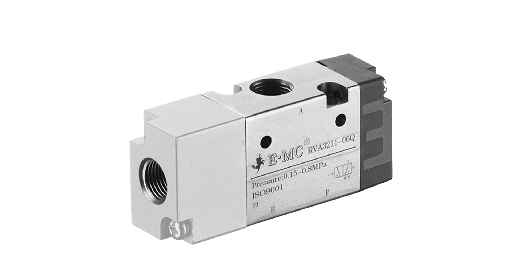 [RVA3211-06Q-T] Válvula de arranque progresivo para alimentación de aire lento, tamaño 2, 24VDC, montaje tipo DIN, sin manómetro puertos 1/4'' BSP