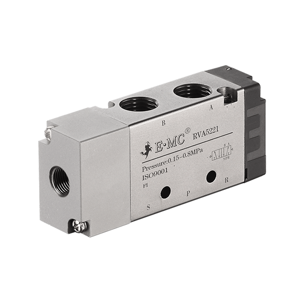 [RVA3221-06Q-T] Válvula de arranque progresivo para alimentación de aire lento, tamaño 2, 24VDC, montaje tipo DIN, sin manómetro puertos 1/4'' BSP