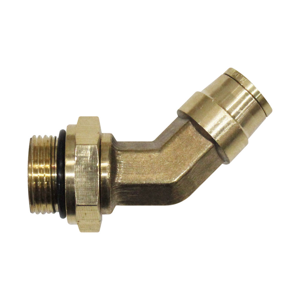[RQ-M54S-DOT-06-M10] Codo a 45° giratorio Macho NPT 3/8 - 10 mm