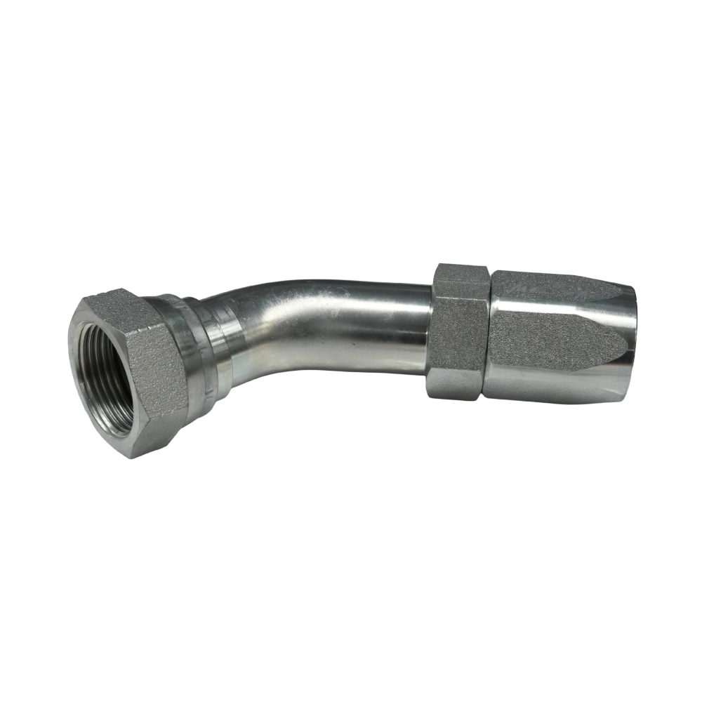 CODO 45° HEMBRA JIC  74° ROSCA ASIENTO CÓNICO 1.5/16 "X12 PASO MANGUERA DN25