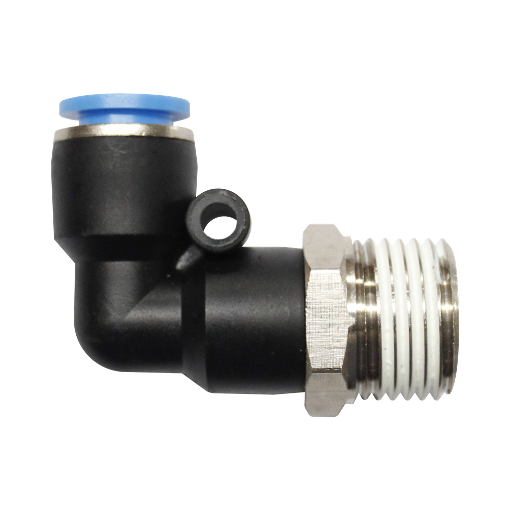 [PL041-8] CONECTOR RAPIDO EN CODO A 90° MACHO DE 4MM 1/8
